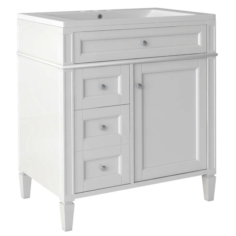 Meuble-lavabo simple 30,11 avec comptoir, Blanc