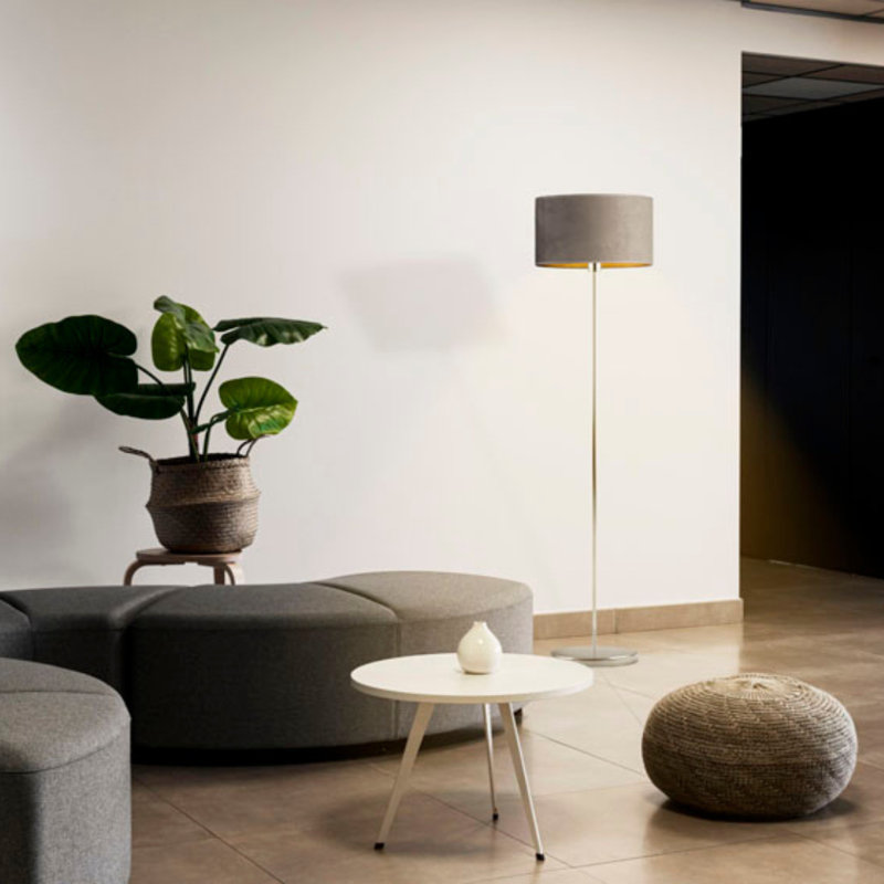 156cm Traditional Floor Lamp, Beige, White