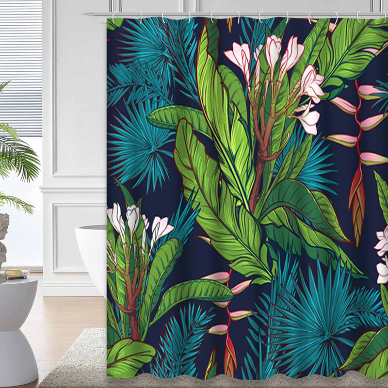 Rideau de douche imperméable Jungle Foliage, L 72 po x l 84 po