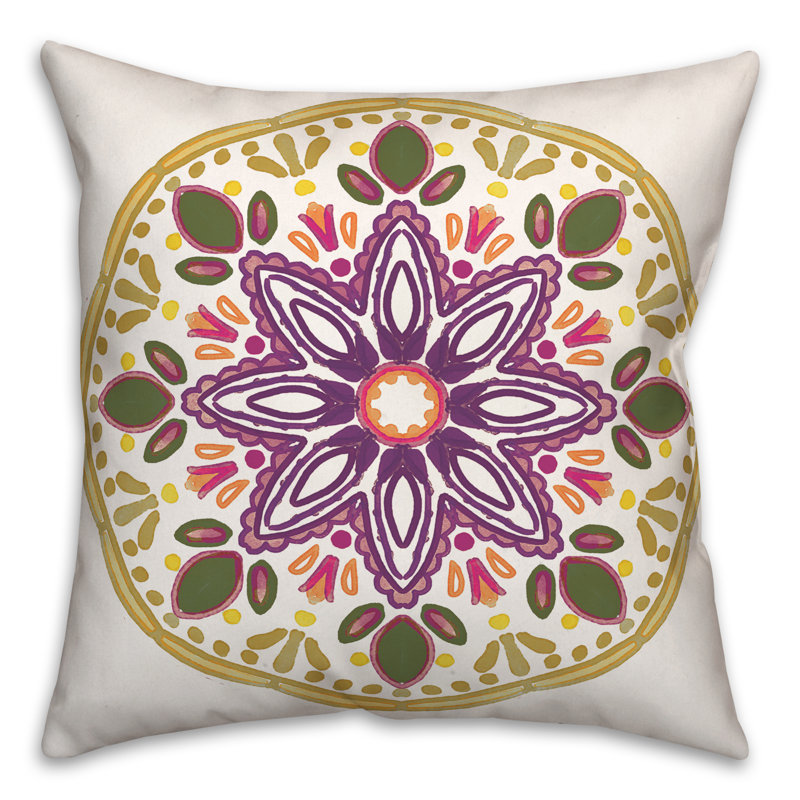 Housse et insert de coussin extérieur d'extérieur, Mauve, Floral 8