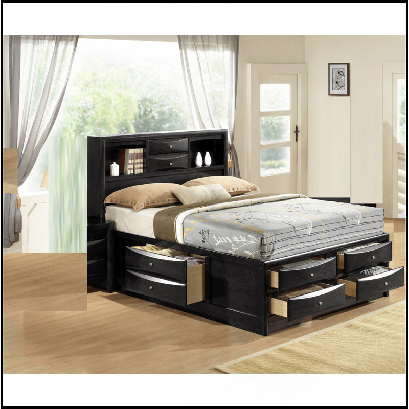 Mobilier de chambre à coucher 1Pc, Noir, noir, noir, noir, Très grand lit