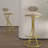Modern Bar Stools Of 2 With S - Shaped Gold Frame, Comfortable Foam Fill, And Stable Base For Restaurants Velvet Counter Stripe, Footrest, Bars-1242479196
