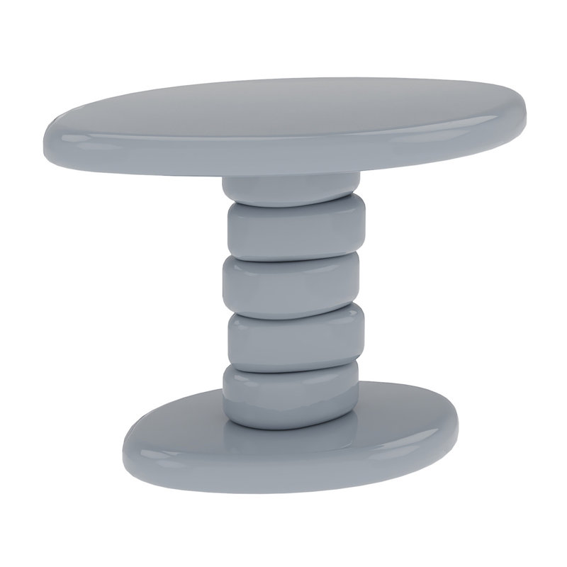 Table de bout 22,6 po x 15,7 po x 15 po à finition pavée empilée - gris ultrabrillant (seulement avec table basse), Gris