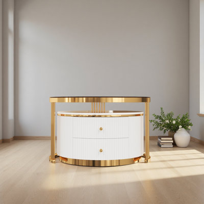 Table basse gigogne moderne 2 pièces avec tiroirs 27,6 po Modern