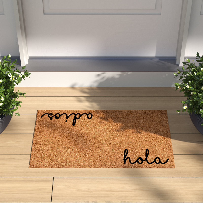 Tapis antidérapant Rangel pour intérieur et extérieur Hola Adios, L 17 po x L 29 po