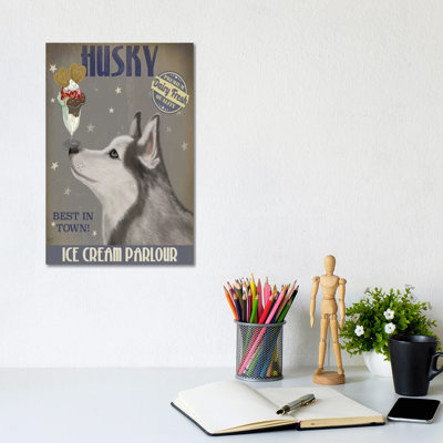 Husky Ice Cream by Fab Funky - Wrapped Canvas Gallery-Wrapped Canvas Giclée