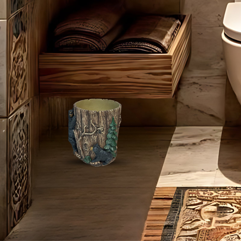 Poubelle décorative en résine rustique
