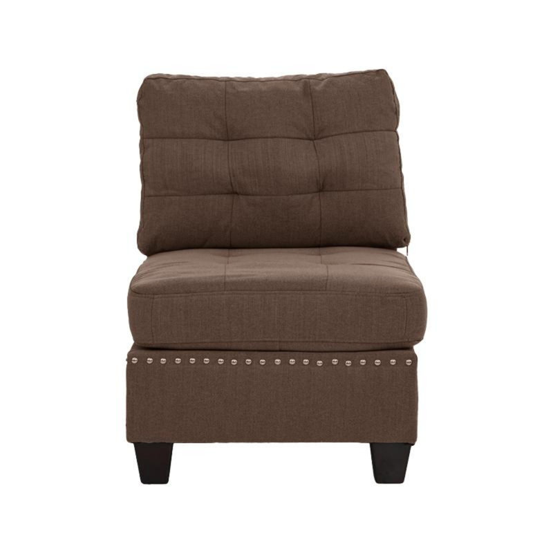 Meuble de salon capitonné sans accoudoirs 1pc, Café