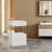 Utility Cart with Storage Drawer and Cabinet, Rolling Trolley with Metal Frame-129183049