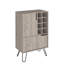 Armoire de bar en L Silhill, huit casiers à vin, deux armoires avec porte simple, finition gris clair