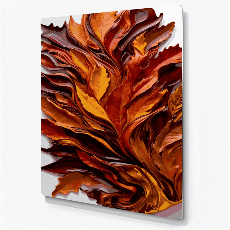 Art abstrait abstrait en métal brun 12, H 24 po x l 36 po