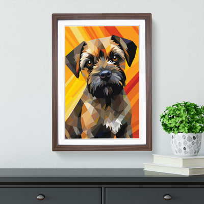 Border Terrier Op No.2 - Single Picture Frame Print on Wood