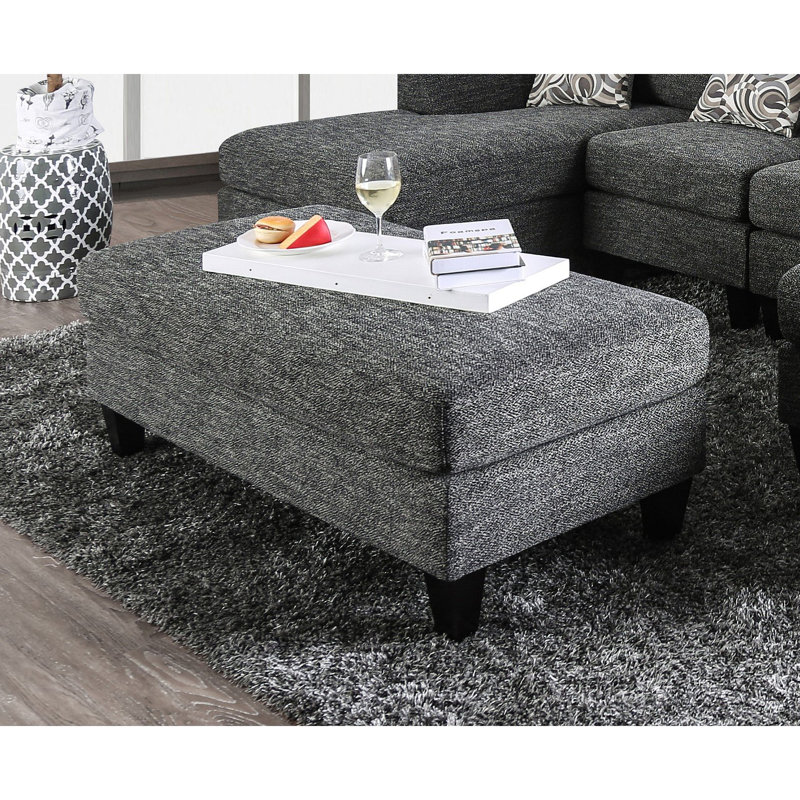 Repose-pieds de salon en tissu de chenille de style transitionnel avec repose-pieds 1 pièce, Chenille