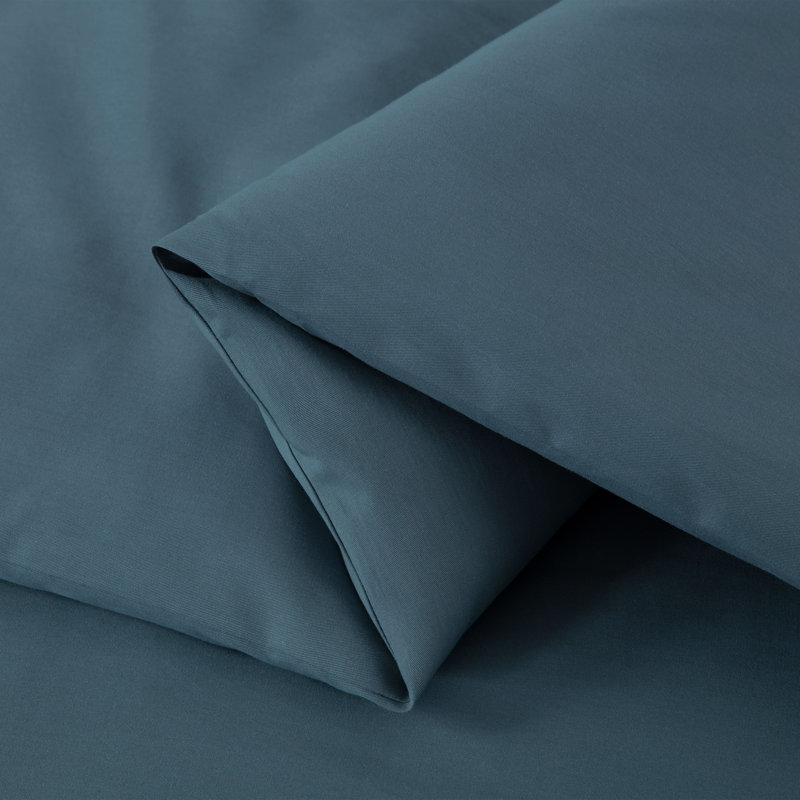 Cotton Twill Comforter, King Comforter + 2 King Shams, China Blue