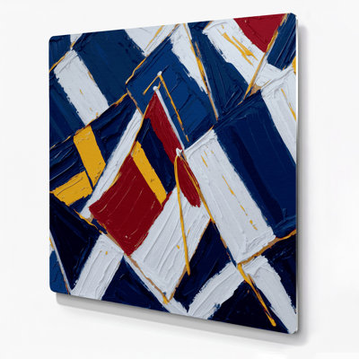 «Nautical Signal drapeaux», art mural en métal bleu