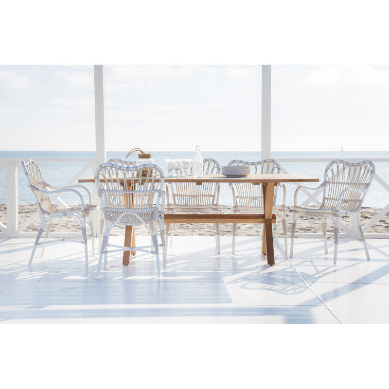 Margret Outdoor Dining Armchair, Dove White