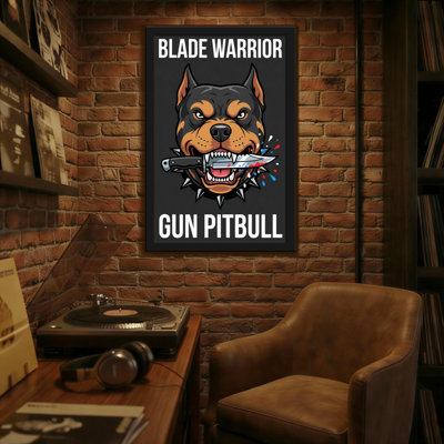 Animaux avec pales Warrior Gun Pitbull avec couteau