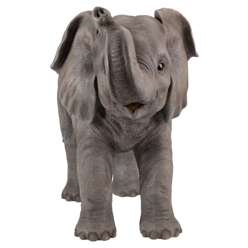 Elephant with Trunk Up Statue