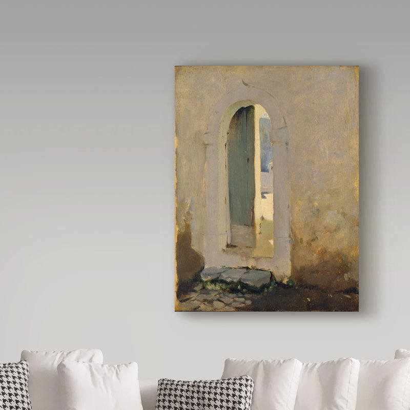 «Open Doorway Morocco» par John Singer Sargent - impression sur toile tendue, H 47 po x l 35 po x P 2 po