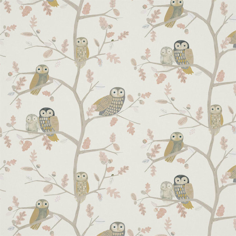 Little Owls Fabric, Powder