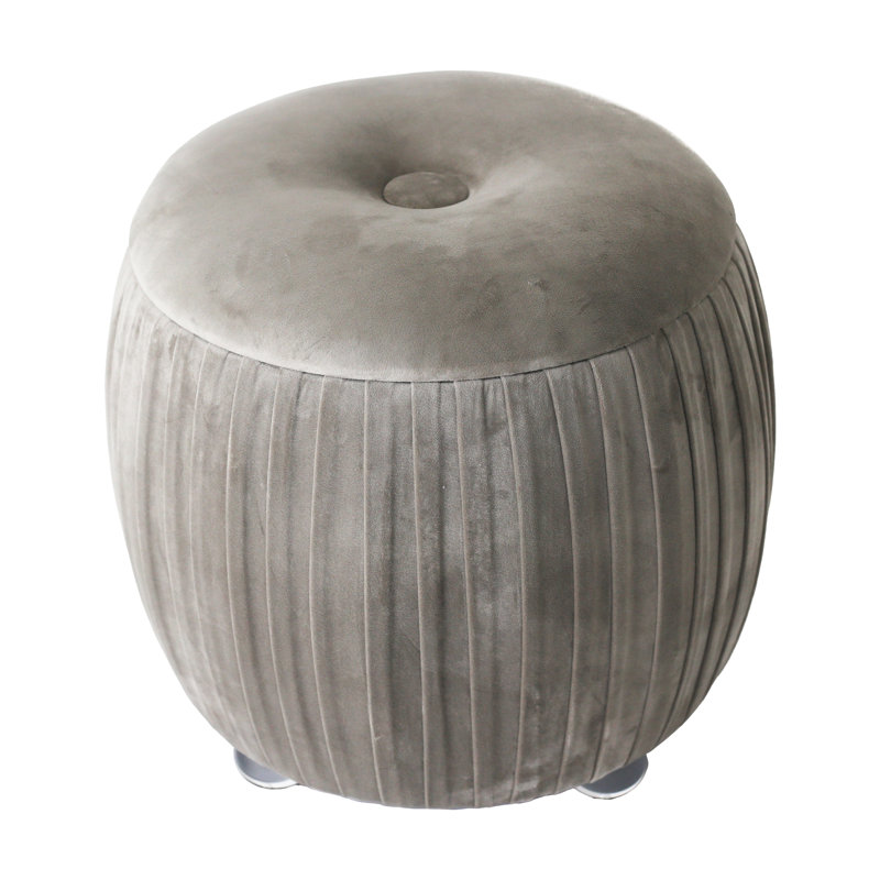 Sagebrook Home 19" Newry Black Velvet Storage Stool, Taupe
