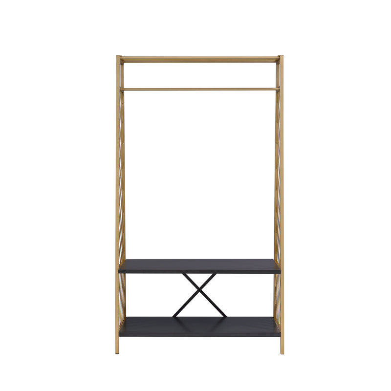 Pahor Gold & Black Finish Hall Tree