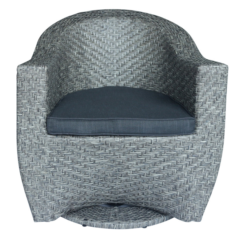 Fauteuil demi-tonneau pivotant en polyester de 28,25 po Hurst, Gris foncé, Gris