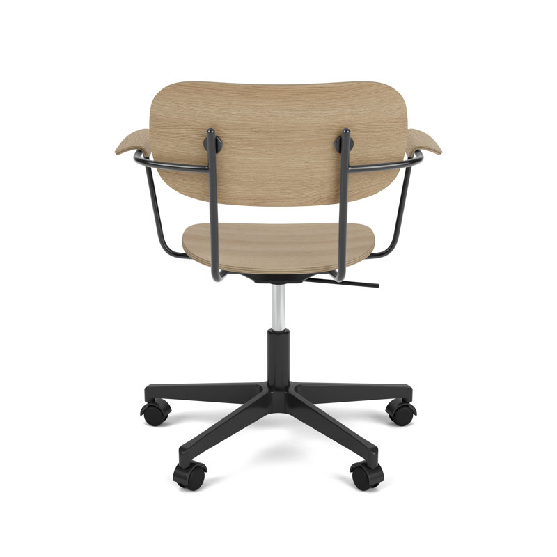 Co Swivel Task Chair, Natural Oak/Black
