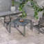 Table de salle à manger extensible pour l'extérieur, cadre en aluminium de 41 à 83 po avec plateau en acier effet bois, extensible rectangulaire