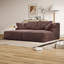 Méridienne double surdimensionnée de 77,8 po, canapé-lit moelleux en nuage, fauteuil-lit rembourré, aucun assemblage requis, velours côtelé pour salon, brun-13694089