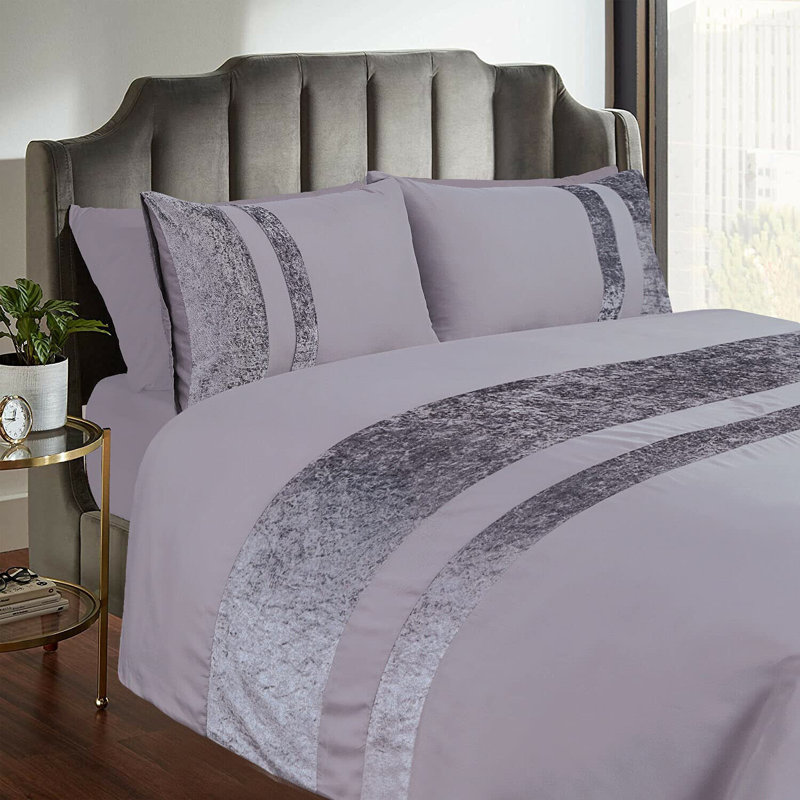 Aptos Bedding, Silver, Double Duvet Cover + 2 Standard Pillowcases