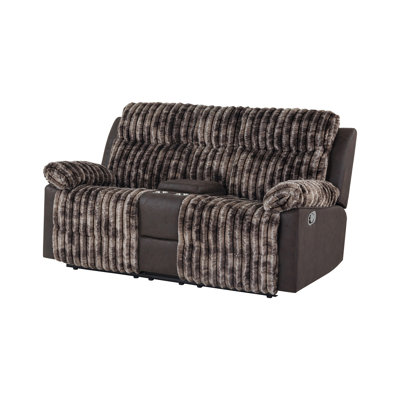 Bruni Brown Console Reclining Loveseat