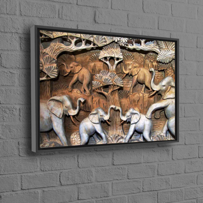 Print on Canvas, 70 cm H x 100 cm W, Floater Framed Print without Mat, Black