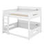 Lit superposé grand sur grand avec tablettes de rangement et ports de chargement USB, bois de pin massif et cadre en bois aggloméré-916003370