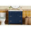 Meuble-lavabo bleu 36 po avec lavabo en céramique, bois massif, portes à fermeture en douceur et nombreuses solutions de rangement-997885662