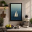 Sailboat in Stillness Minimalist - Wrapped Canvas-598011718-598011722