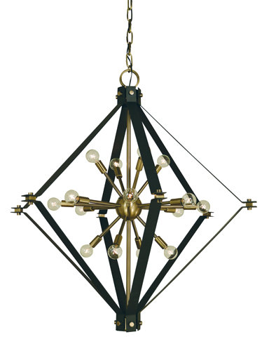 Lustre 16 lumières Camare par Corrigan Studio®, Nickel poli