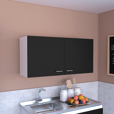 Wall Cabinet 19"H, Two Doors, Two Internal Shelves