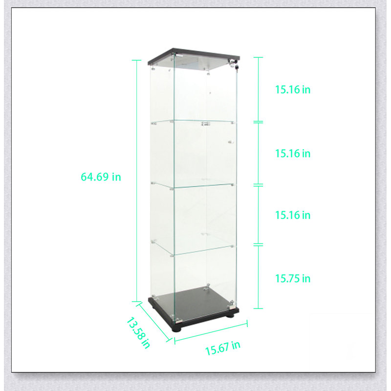 Tempered Glass Display Cabinet,Wine Cabinet,storage Cabinet,File Cabinet,with Battery-powered paipai light,Adjustable Floor Feet,Suitable for uneven ground,Can be placed anywhere