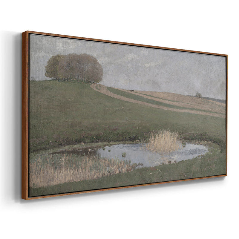 Série paysage - DCLxxxi - Toile tendue avec châssis encadré - Prêt à être accroché, H 21 po x l 41 po, Noyer