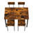 5 Piece Metal And Wood Indoor Modern Dinning Table Furniture Set For 4, Dining Table Chairs