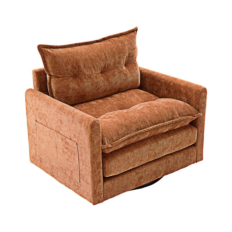 Fauteuil demi-tonneau pivotant, Brun