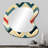 Brosnan Soft Color Vintage Multicolor Chevron - Chevron Unique Shape Decorative Mirror, Glam Asymmetrical Wall Mirror, Printed Metal Art-977365035