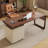 Nut-brown + White Rectangular Solid Wood desks-1586431972