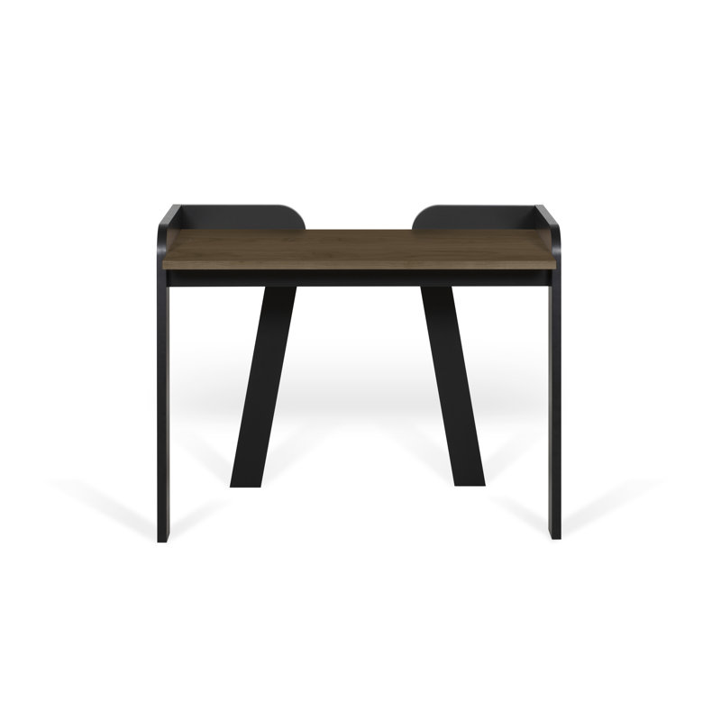 Metal Base Writing Desk, Walnut Veneer 