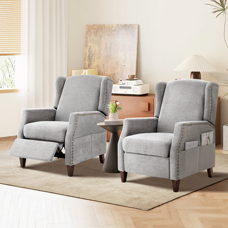 Audrie Upholstered Armchair, Light Grey Chenille