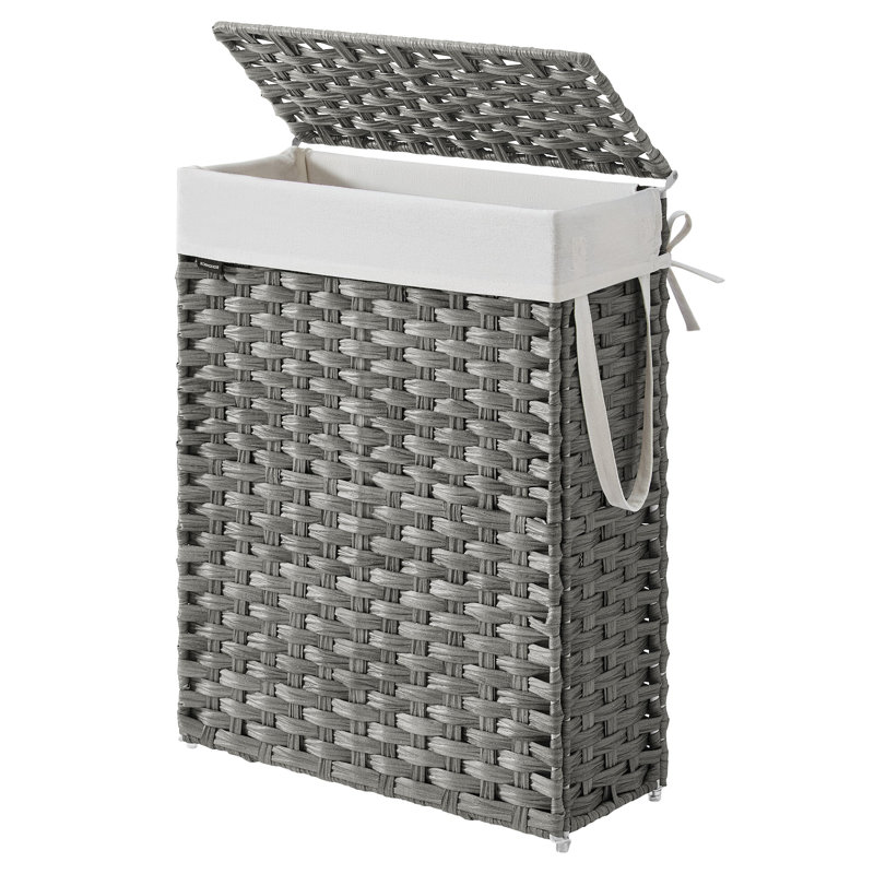 Laundry Basket With Lid And Handles, Gray