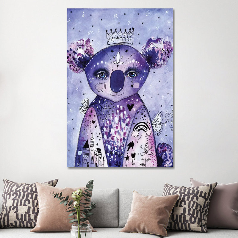 Quirky Koala by Tamara Laporte - Painting on Canvas, 152.4cm H x 101.6cm W x 3.81cm D, Wrapped Canvas