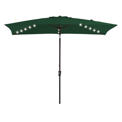 6.5x10 FT Rectangular Outdoor Patio Market Lighted Umbrella