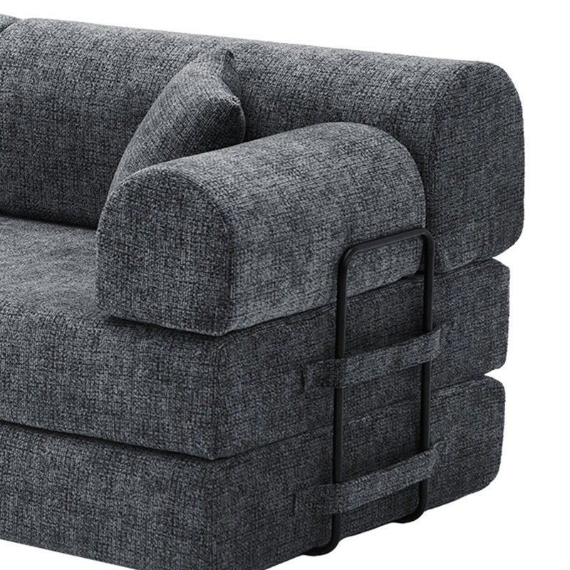 Canapé-lit convertible, canapé-lit pliant en tissu mélangé bicolore avec structure de forme fixe, canapé-lit de salon pour chambre à coucher